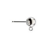 Handcrafted Silver Overlay Ball Post Earwire from India with polished silver overlay finish